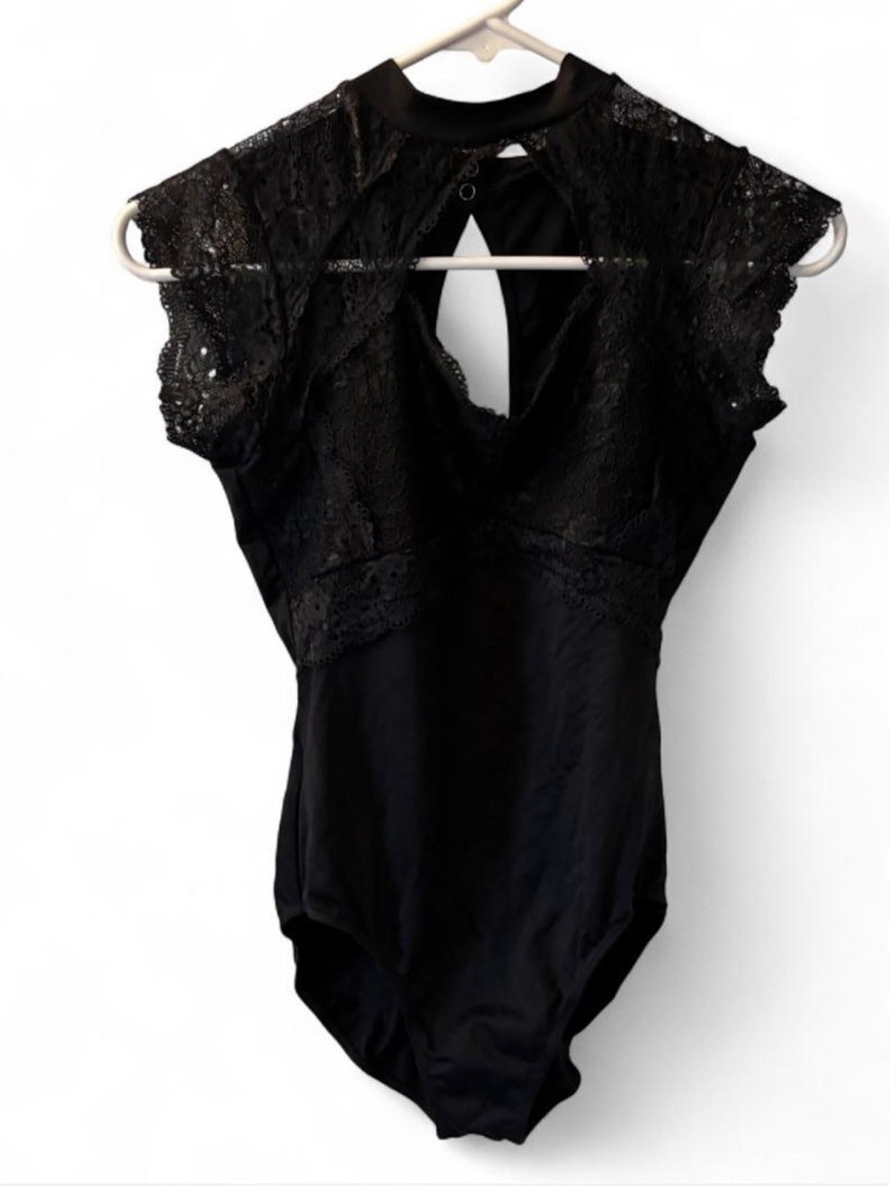 So Danca Black Lace Cap-Sleeve Keyhole Neck Ballet Dance Leotard Style RDE2384 - Picture 2 of 5